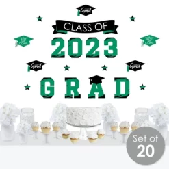 Big Dot Of Happiness Green Class Of 2023 Graduation Party Wall Decals Set Of 20