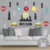 Big Dot Of Happiness NYC Cityscape - Peel And Stick New York Skyline Vinyl Wall Art Stickers - Wall Decals - Set Of 20