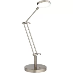 360 Lighting Xenos Modern Desk Lamp 20" High Satin Nickel With USB Charging Port LED Adjustable Arm White Head For Bedroom Living Room Bedside Reading -Home Series Shop GUEST decffb6a 2e8d 47a3 aed3 dc2bad1470f4
