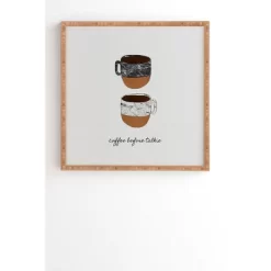 Orara Studio Coffee Before Talkie Bamboo Framed Wall Art - Deny Designs -Home Series Shop GUEST df442a6a e397 44df 877b 9ab0bb8cd94e