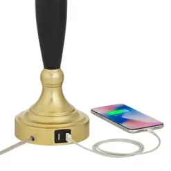 360 Lighting Kamila Traditional Table Lamps 27" Tall Set Of 2 Gold Black With Dual USB Charging Ports White Drum Shade For Bedroom Bedside Family Desk -Home Series Shop GUEST df731a95 8e5a 400d 8faa d444be0f7d6c