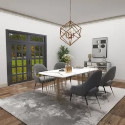 Modern Metal Chandelier With Link Style Chain Gold - Olivia & May -Home Series Shop GUEST df849e25 42e7 4e2c bf4a 475c14661d51