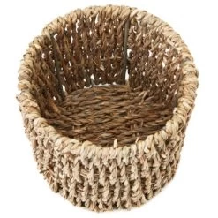 Farmlyn Creek Set Of 3 Wicker Round Storage Baskets For Shelves With Rectangular Seagrass Tray, Brown -Home Series Shop GUEST e0473df6 ddfb 4d59 afad 1eba9a81eb5c