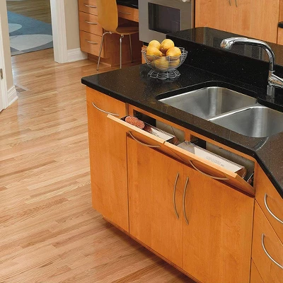 Rev-A-Shelf 6541 Stainless Steel Slim Tip-Out Tray With Hinges For Kitchens, Laundry Rooms, Or Vanity Cabinets 2 Rev-A-Shelf 6541 Stainless Steel Slim Tip-Out Tray With Hinges For Kitchens, Laundry Rooms, Or Vanity Cabinets - Image 2