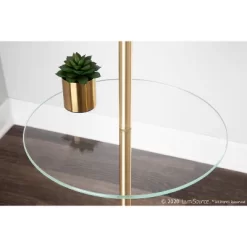 Chloe Contemporary Shelf Floor Lamp With Marble Base/Glass Shelf And Linen Shade White (Includes LED Light Bulb) - LumiSource -Home Series Shop GUEST e3018f8d 0054 4b07 9d3e 02d595dc81de