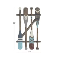 Coastal Wood Paddle Wall Decor With Arrow And Stripe Patterns - Olivia & May -Home Series Shop GUEST e3d0d004 f78e 4b5a 87e7 aa17c539ff9f