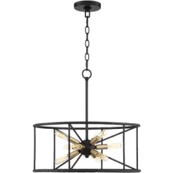 Possini Euro Design La Vista Black Chandelier 20 1/4" Wide Modern Sputnik 9-Light Fixture For Dining Room House Foyer Kitchen Island Entryway Bedroom -Home Series Shop GUEST e488085c 7686 4e8a 9dc4 bb9aa5098c47