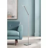 Possini Euro Design Bentley Modern Task Floor Lamp 61" Tall Silver LED Touch On Off Adjustable Head For Living Room Reading Bedroom Office House Home