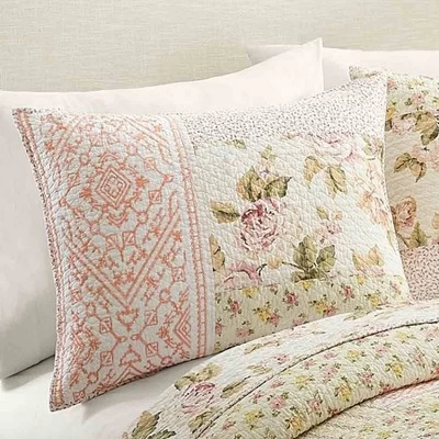 Standard Sweet Blooms Quilt Sham Pink - Mary Jane's Home 1 Standard Sweet Blooms Quilt Sham Pink - Mary Jane's Home