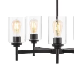 24" LED 5-Light Orpheus Industrial Iron Cylinder Chandelier Oil Rubbed Bronze/Clear - JONATHAN Y -Home Series Shop GUEST e7876c58 bc4f 4dda 99b1 69f5a1aef77a