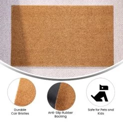 Emma And Oliver Weather Resistant Coir Doormat With Anti-Slip Rubber Backing For Indoor/Outdoor Use -Home Series Shop GUEST e844c532 cae8 4b78 b04b 042e230af693