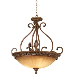 Kathy Ireland Sterling Estate Golden Bronze Pendant Chandelier 26 1/2" Wide Rustic Champagne Bowl Shade 3-Light Fixture For Dining Room Kitchen Island -Home Series Shop GUEST e8c44eec 4da0 40e7 8e63 30f6c9088e63