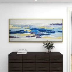 Modern Polystone Abstract Framed Wall Art With Gold Frame Blue - Olivia & May -Home Series Shop GUEST e8fff3d0 8ce9 4dbf 8941 73dcb6d9752e