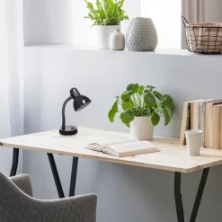 14.25" Traditional Fundamental Metal Desk Task Lamp And Bowl Shaped Shade With Flexi Gooseneck Black - Creekwood Home -Home Series Shop GUEST e9dd6fa6 80a4 4696 bd00 ad284296e1d0