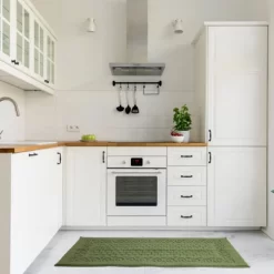 Farmlyn Creek Green Rectangle Rug With Latex Backing, Kitchen Mat, Indoor Outdoor Doormat For Home Entryway (43 X 20 In)