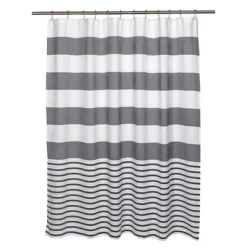 Catalina Shower Curtain Gray/White - Moda At Home -Home Series Shop GUEST eb16dc9a 5577 421e b482 985ad25be244