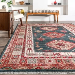 NuLOOM Qiana Emblem Fringe Area Rug -Home Series Shop GUEST ed826da2 65eb 487f 85ca ee2c74be848d