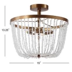 15" Stone/Metal Georgian Flush Mount Ceiling Light (Includes Energy Efficient Light Bulb) Antique Gold - JONATHAN Y -Home Series Shop GUEST edce4b77 205e 4464 b13d bcf2cfa5d290