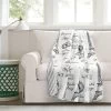 50"x60" Paris Bonjour Reversible Cotton Throw Blanket White - Lush Décor