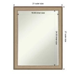 Elegant Brushed Narrow Petite Bevel Bathroom Wall Mirror -Home Series Shop GUEST ef2b1a89 b584 417e bd90 b95f0dfbd785