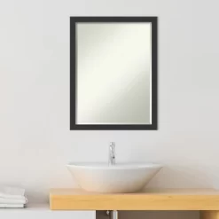 Amanti Art Mezzanotte Black Petite Bevel Wood Bathroom Wall Mirror 26 X 20 In. -Home Series Shop GUEST f0146d71 ad76 455c a26e e37dd0787cd4