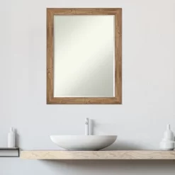 Amanti Art Owl Brown Narrow Petite Bevel Wood Bathroom Wall Mirror 27.5 X 21.5 In. -Home Series Shop GUEST f0cfd83e 5cca 45f4 8aff dc4b0cb066b3