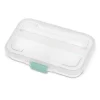 Sterilite Convenient Small Stackable Divided Translucent Storage Box Container With Colored Latch Lid For School And Office Supplies, Clear (12 Pack)