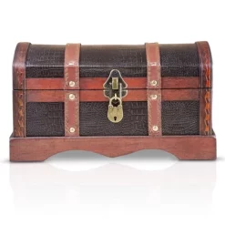 Brynnberg 12"x6.7"x6.3" Wooden Chest Vintage Storage Box - Lockable