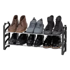 IRIS 2 Tier Slim Extendable And Stackable Metal Shoe Rack Black -Home Series Shop GUEST f5273ee3 fe12 47e9 9f6b b70f2e716ce4