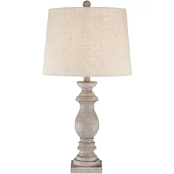 Regency Hill Regency Traditional Table Lamps 26 1/2" High Set Of 2 Beige Washed Fabric Tapered Drum Shade For Bedroom Living Room Bedside Nightstand -Home Series Shop GUEST f62b41f7 02e8 4505 a3ef b2da6215d7a8