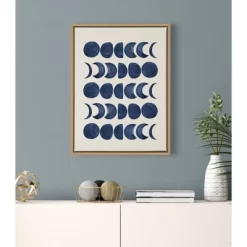 18" X 24" Sylvie Moon Phases Framed Canvas Wall Art By Teju Reval Natural - Kate And Laurel -Home Series Shop GUEST f7830697 3a52 4e7e 9228 1cc6dfe3db22