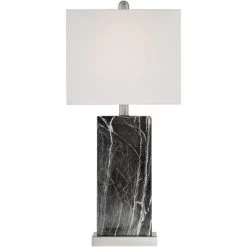 360 Lighting Connie Modern Table Lamps Set Of 2 With Acrylic Risers 25" High Black Faux Marble USB Charging Ports White Rectangular Shade For Desk -Home Series Shop GUEST f8f54766 e697 4cb5 8e7c b9b55bfc3312