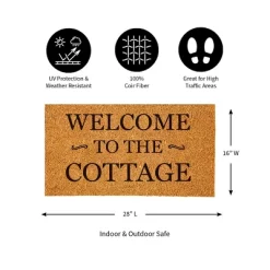 Evergreen 16 X 28 Inches Welcome To The Cottage Door Mat | Non-Slip Rubber Backing | Dirt Catching Natural Coir | Indoor And Outdoor Home Decor -Home Series Shop GUEST f978af38 d636 473e bfeb b10492fc189b