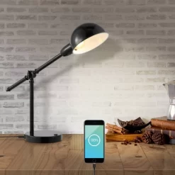 20.25" Curtis Vintage Industrial Iron Adjustable Dome Shade Task Lamp With USB Charging Port (Includes LED Light Bulb) - JONATHAN Y -Home Series Shop GUEST f9bb87b6 c7ee 47c3 9f9c 7cec3a382a55