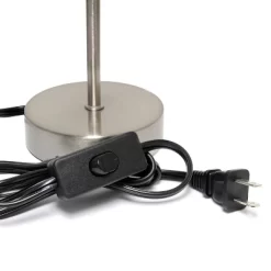 10.5" Petite Metal Stick Bedside Table Desk Lamp In Sand Nickel With Fabric Shade White - Creekwood Home 7 10.5" Petite Metal Stick Bedside Table Desk Lamp In Sand Nickel With Fabric Shade White - Creekwood Home -Home Series Shop GUEST fa632b6e 8993 4f61 86d0 4481ed11105d