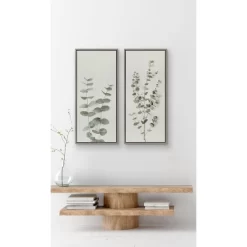 18" X 40" Sylvie Eucalyptus Botanical I By The Creative Bunch Studio Framed Wall Canvas Gray - Kate & Laurel All Things Decor -Home Series Shop GUEST fb308d3f af7d 45a1 b66a f903f3013cdb