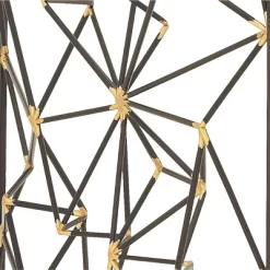 Metal Geometric Wall Decor With Black Frame And Gold Points Black - CosmoLiving By Cosmopolitan