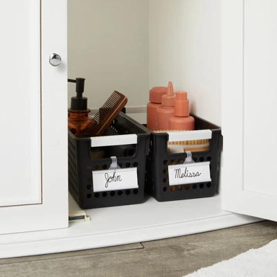 Farmlyn Creek 4 Pack Small Plastic Storage Baskets Bins With Handles For Bathroom, Laundry Room & Closet Organization, Black 1 Farmlyn Creek 4 Pack Small Plastic Storage Baskets Bins With Handles For Bathroom, Laundry Room & Closet Organization, Black