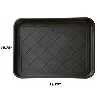 Fleming Supply Oversized All-Weather Rectangular Boot Tray - Black 1 Fleming Supply Oversized All-Weather Rectangular Boot Tray - Black