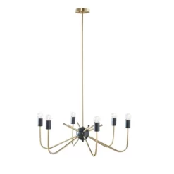 Alexis 6-Light Two-Tone Chandelier Antique Brass/Black - Hampton Hill -Home Series Shop GUEST fceb0cfc 2964 4475 8b6a ac7181b914e7