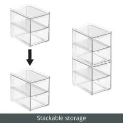 MDesign Stackable Plastic Storage Closet Bin Boxes With Pull-Out Drawers -Home Series Shop GUEST fd74bab9 8ade 4fc9 9c37 f23ccbb1d676