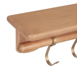 27" X 7" Alta Decorative Wall Shelf With Hooks Natural - Kate & Laurel All Things Decor -Home Series Shop GUEST fdb8aae8 6519 4f23 b754 a800d44990d9