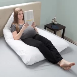Hastings Home U-Shaped Full-Body Support Pregnancy Pillow With Zippered Cover - White, 60" X 38" -Home Series Shop GUEST fe5cbb22 eecf 49e1 bfef f78d50b406a4