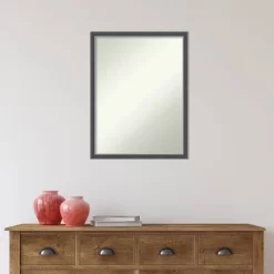 20" X 26" Non-Beveled Eva Thin Bathroom Wall Mirror Black - Amanti Art -Home Series Shop GUEST feb66935 f05d 427e b7a1 dba6f510b9bb